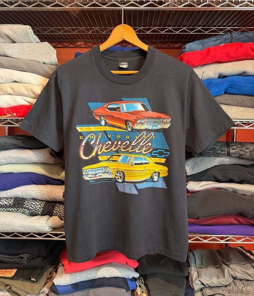 Vtg 90s Screen Star Chevrolet Chevelle Graphic T Made In USA Large Single Stitch